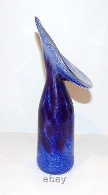 Art Ciccotti Art Glass Jack In Pulpit 8 3/4 Vase Signed Blue Purple Pink