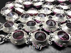 Art Deco FLAPPER LENGTH 40 Czech Bezel Set Glass Crystal Paste Rivière Necklace