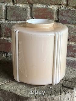 Art Deco French German Pink Peach Glass Light Shade Mark Deutschland