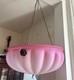 Art Deco Frosted Cranberry Pink Glass Lamp Shade Flycatcher Plafonnier Vintage
