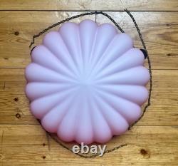 Art Deco Frosted Cranberry Pink Glass Lamp Shade Flycatcher Plafonnier Vintage