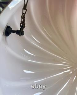 Art Deco Frosted Cranberry Pink Glass Lamp Shade Flycatcher Plafonnier Vintage