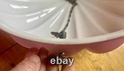 Art Deco Frosted Cranberry Pink Glass Lamp Shade Flycatcher Plafonnier Vintage