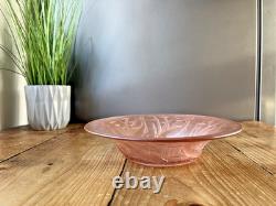 Art Deco Frosted Pink Fish Seaweed Fruit Bowl Walther & Sohne Barolac Jobling