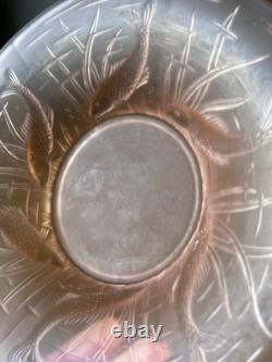 Art Deco Frosted Pink Fish Seaweed Fruit Bowl Walther & Sohne Barolac Jobling