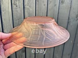 Art Deco Frosted Pink Fish Seaweed Fruit Bowl Walther & Sohne Barolac Jobling