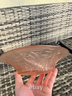 Art Deco Frosted Pink Fish Seaweed Fruit Bowl Walther & Sohne Barolac Jobling