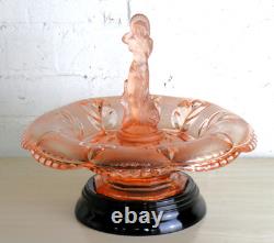 Art Deco Glass Centrepiece by Walther & Sohne Arabella Figure in Pink 1930s