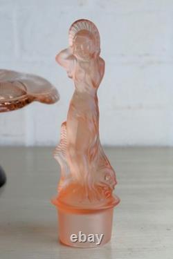 Art Deco Glass Centrepiece by Walther & Sohne Arabella Figure in Pink 1930s