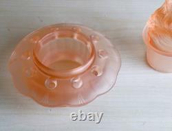 Art Deco Glass Centrepiece by Walther & Sohne Arabella Figure in Pink 1930s