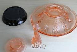 Art Deco Glass Centrepiece by Walther & Sohne Arabella Figure in Pink 1930s