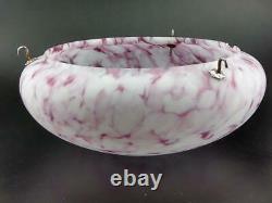 Art Deco Glass Fly Catcher pink Marbled Ceiling Light Shade with chain