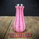 Art Deco Glass Pink Stripe Vase With Sterling Silver Collar, London 1927