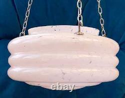 Art Deco Hanging Pink Glass Bowl Flycatcher Plafonnier Light Shade/Hooks/Chains