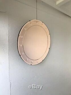 Art Deco Mirror Large Rose Mirror Frameless Mirror Etched Tinted Mirror