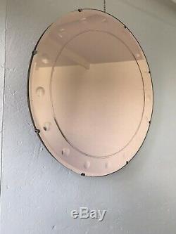 Art Deco Mirror Large Rose Mirror Frameless Mirror Etched Tinted Mirror