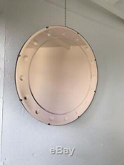 Art Deco Mirror Large Rose Mirror Frameless Mirror Etched Tinted Mirror