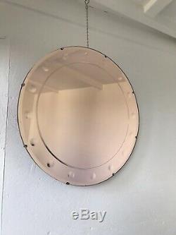 Art Deco Mirror Large Rose Mirror Frameless Mirror Etched Tinted Mirror