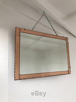 Art Deco Mirror Pink Mirror With Pie Crust Lovely Panel Mirror