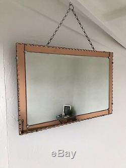 Art Deco Mirror Pink Mirror With Pie Crust Lovely Panel Mirror