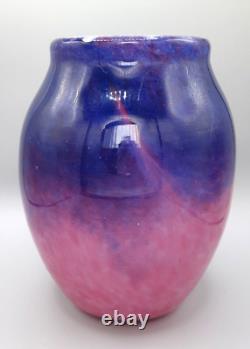 Art Deco Monart Glass Vase Shape XD Pink & Purple 9 inches high