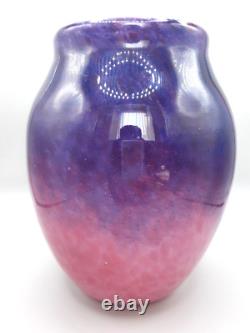 Art Deco Monart Glass Vase Shape XD Pink & Purple 9 inches high