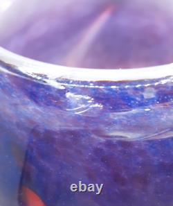 Art Deco Monart Glass Vase Shape XD Pink & Purple 9 inches high