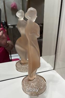 Art Deco Nude Frosted Glass Bohemian Style Crystal Woman Lady Figurine Figure 23