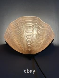 Art Deco Odeon Clam Shell Wall Light Pink Glass Shade