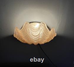 Art Deco Odeon Clam Shell Wall Light Pink Glass Shade