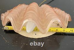 Art Deco Odeon Clam Shell Wall Light Pink Glass Shade