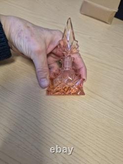 Art Deco Perfume Bottle in pink glass CHARITY SALE