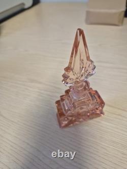 Art Deco Perfume Bottle in pink glass CHARITY SALE