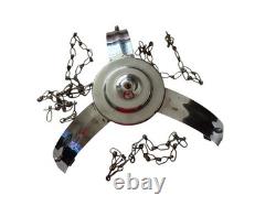 Art Deco Pink Clamshell Glass Ceiling Pendant Light Shade With Chains