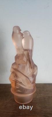 Art Deco Pink Depression Glass Walther & Sohne Birds 1930s