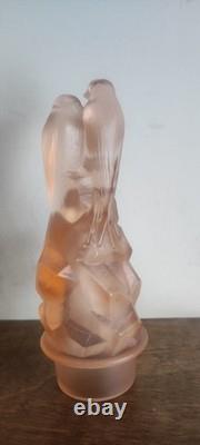 Art Deco Pink Depression Glass Walther & Sohne Birds 1930s