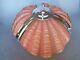 Art Deco Pink Glass & Chrome Clam Shell Odeon Ceiling Light Shade