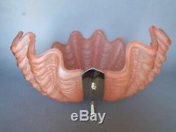 Art Deco Pink Glass & Chrome Clam Shell Odeon Ceiling Light Shade