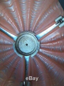 Art Deco Pink Glass & Chrome Clam Shell Odeon Ceiling Light Shade