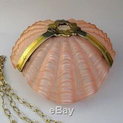 Art Deco Pink Glass Clam Shell Lampshade Odeon Style Flycatcher Ceiling Light