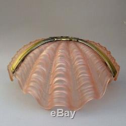 Art Deco Pink Glass Clam Shell Lampshade Odeon Style Flycatcher Ceiling Light