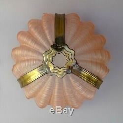Art Deco Pink Glass Clam Shell Lampshade Odeon Style Flycatcher Ceiling Light