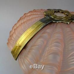 Art Deco Pink Glass Clam Shell Lampshade Odeon Style Flycatcher Ceiling Light