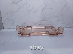 Art Deco Pink Glass Dressing Table Set C35