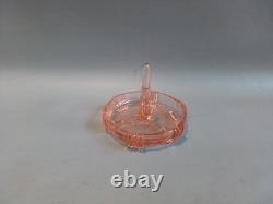 Art Deco Pink Glass Dressing Vanity Set STOELZLE czechoslovakian 1930s