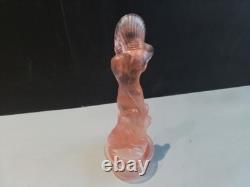 Art Deco Pink Glass'Juno' Centrepiece Bowl with'Arabella' Figurine by Walther