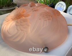 Art Deco Pink Glass Plafonnier Birds Of Paradise Light By James Jobling c1932