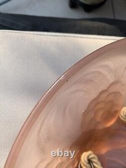 Art Deco Pink Glass Plafonnier Birds Of Paradise Light By James Jobling c1932
