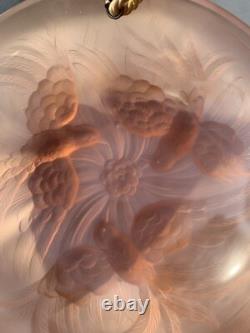 Art Deco Pink Glass Plafonnier Birds Of Paradise Light By James Jobling c1932