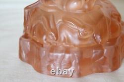 Art Deco Pink Glass'Seerosen' Centrepiece Bowl with'Peter Pan' by Walther